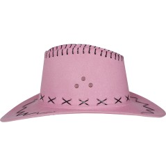 Sombrero vaquero rosa simil piel adulto-El Informal Santander