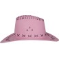 Sombrero vaquero rosa simil piel adulto