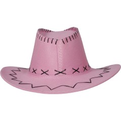 Sombrero vaquero rosa simil piel adulto-El Informal Santander