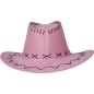 Sombrero vaquero rosa simil piel adulto