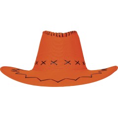 Sombrero vaquero naranja simil piel adulto-El Informal Santander
