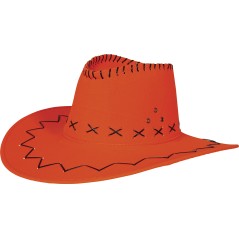 Sombrero vaquero naranja simil piel adulto-El Informal Santander