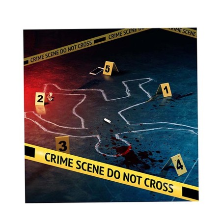 Decoracion silueta del crimen 5 numero s y cinta