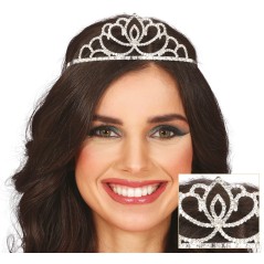 Diadema princesa plata metalica adulto tiara-El Informal Santander