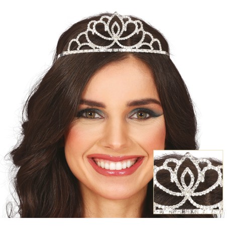 Diadema princesa plata metalica adulto tiara-El Informal Santander