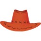 Sombrero vaquero naranja simil piel adulto