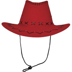 Sombrero vaquero rojo simil piel adulto-El Informal Santander