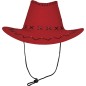 Sombrero vaquero rojo simil piel adulto