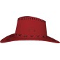 Sombrero vaquero rojo simil piel adulto