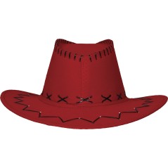 Sombrero vaquero rojo simil piel adulto-El Informal Santander