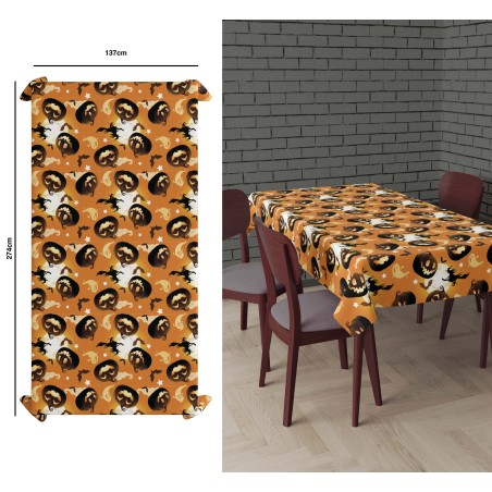 Mantel calabazas halloween 137x274 cm-El Informal Santander