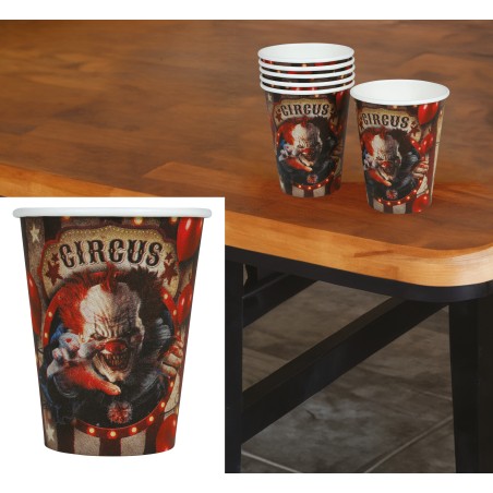 Vasos fiesta payaso terror globo 6 uds 11 cm-El Informal Santander