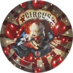 Platos fiesta payaso terror globo 6 uds 23 cm-El Informal Santander