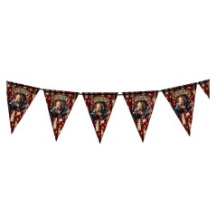 Banderin triangular circo terror 300 cm papel