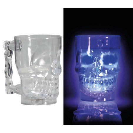 Jarra calavera con luz 10x14 cm-El Informal Halloween