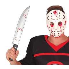 Cuchillo asesino con sangre 50 cm complemento disfraz
