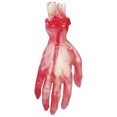 Mano latex 25 cm sangrienta con hueso-El Informal Halloween