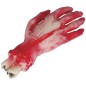 Mano latex 25 cm sangrienta con hueso