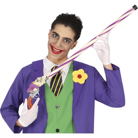 Baston con pistola bufon Joker 90 cm