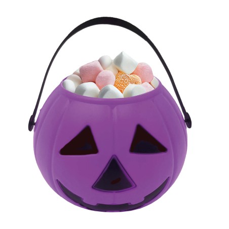 Cesto calabaza morado 15 cm para halloween-El Informal