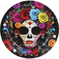 Platos catrina dia de muertos 6 uds 23 cm-El Informal Santander