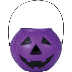 Cesto calabaza morado 15 cm para halloween