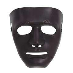 Careta negra plastico terror para halloween -El Informal