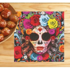 Servilletas catrina dia de muertos 12 uds 33 cm-El Informal Santander