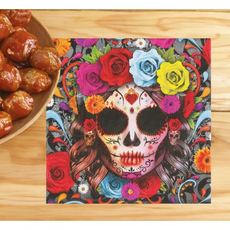 Servilletas catrina dia de muertos 12 uds 33 cm-El Informal Santander