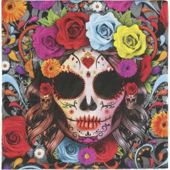 Servilletas catrina dia de muertos 12 uds 33 cm-El Informal Santander