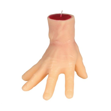 Vela mano con sangre 15 cms para halloween-El Informal Santander