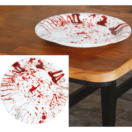 Platos halloween sangre 6 uds 23 cm-El Informal Santander