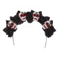Diadema catrina flores negras con calveras
