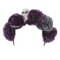 Diadema flores grises con calavera catrina halloween