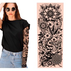 Manga tatuaje para brazo blanco y negro-El Informal
