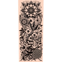 Manga tatuaje para brazo blanco y negro-El Informal