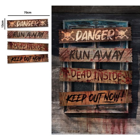 Carteles halloween tapiar ventana 70x13 cm 4 udsEl Informal Santander