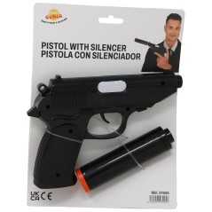 Pistola con silenciador 25 cm juguete-El Informal Santander