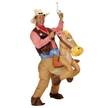 Disfraz caballo hinchable con ventilador y sombrero