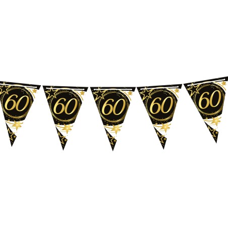 Guirnalda banderin triangular 60 cumpleaños 3 mt