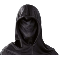Careta sin rostro capucha negra tela halloween -El Informal