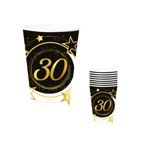 Vasos 30 cumpleaños 6 uds 9 cm-El Informal Santander