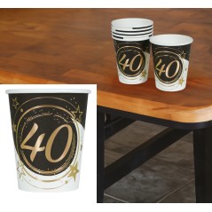 Vasos 40 cumpleaños 6 uds 9 cm-El Informal Santander