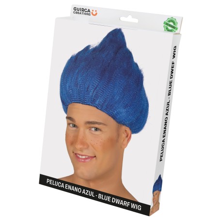 Peluca troll azul barata