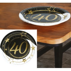 Platos 40 cumpleaños 6 uds de 23 cm-El Informal Santander