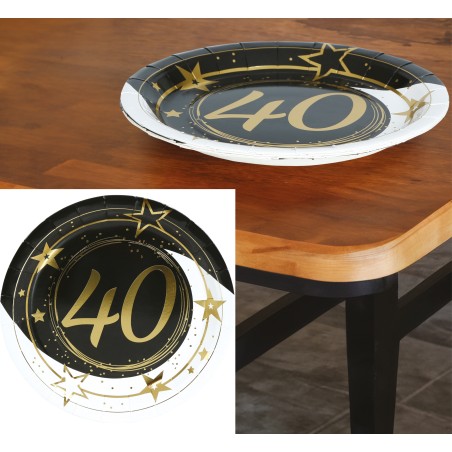 Platos 40 cumpleaños 6 uds de 23 cm-El Informal Santander