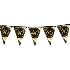 Guirnalda banderin triangular 40 cumpleaños 3 mt