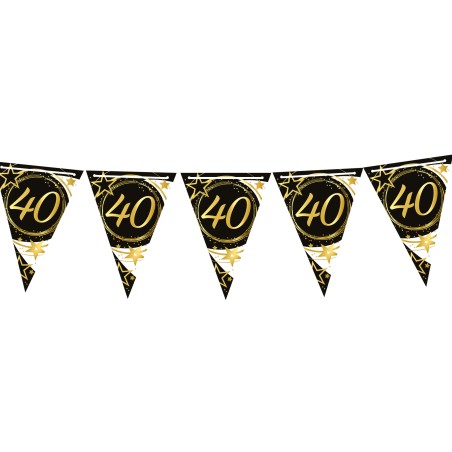 Guirnalda banderin triangular 40 cumpleaños 3 mt