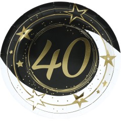 Platos 40 cumpleaños 6 uds de 23 cm-El Informal Santander