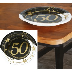 Platos 50 cumpleaños 6 uds de 23 cm-El Informal Santander